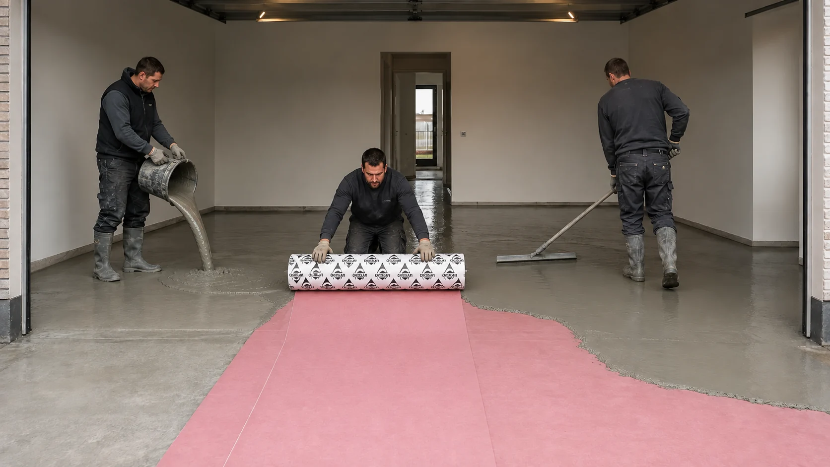 Application de membrane rose CHEKKAFI dans un garage