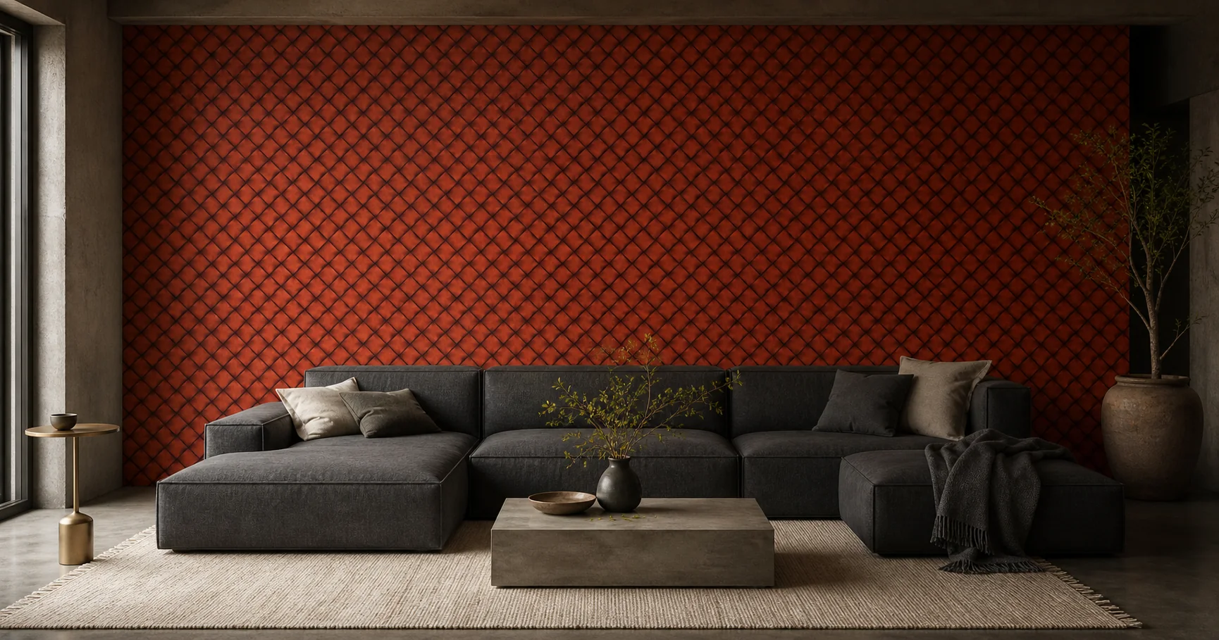 Nouvelle mise en situation du décor Tressage Terracotta