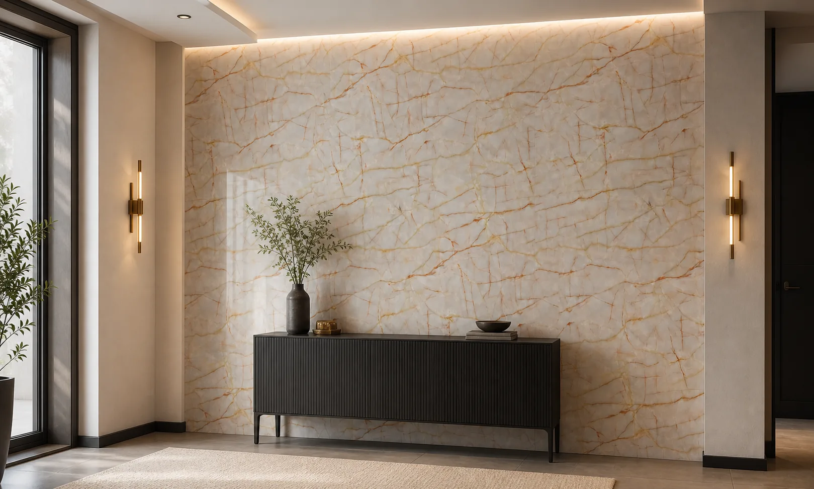 Décor mural Aurore Rosée dans une chambre