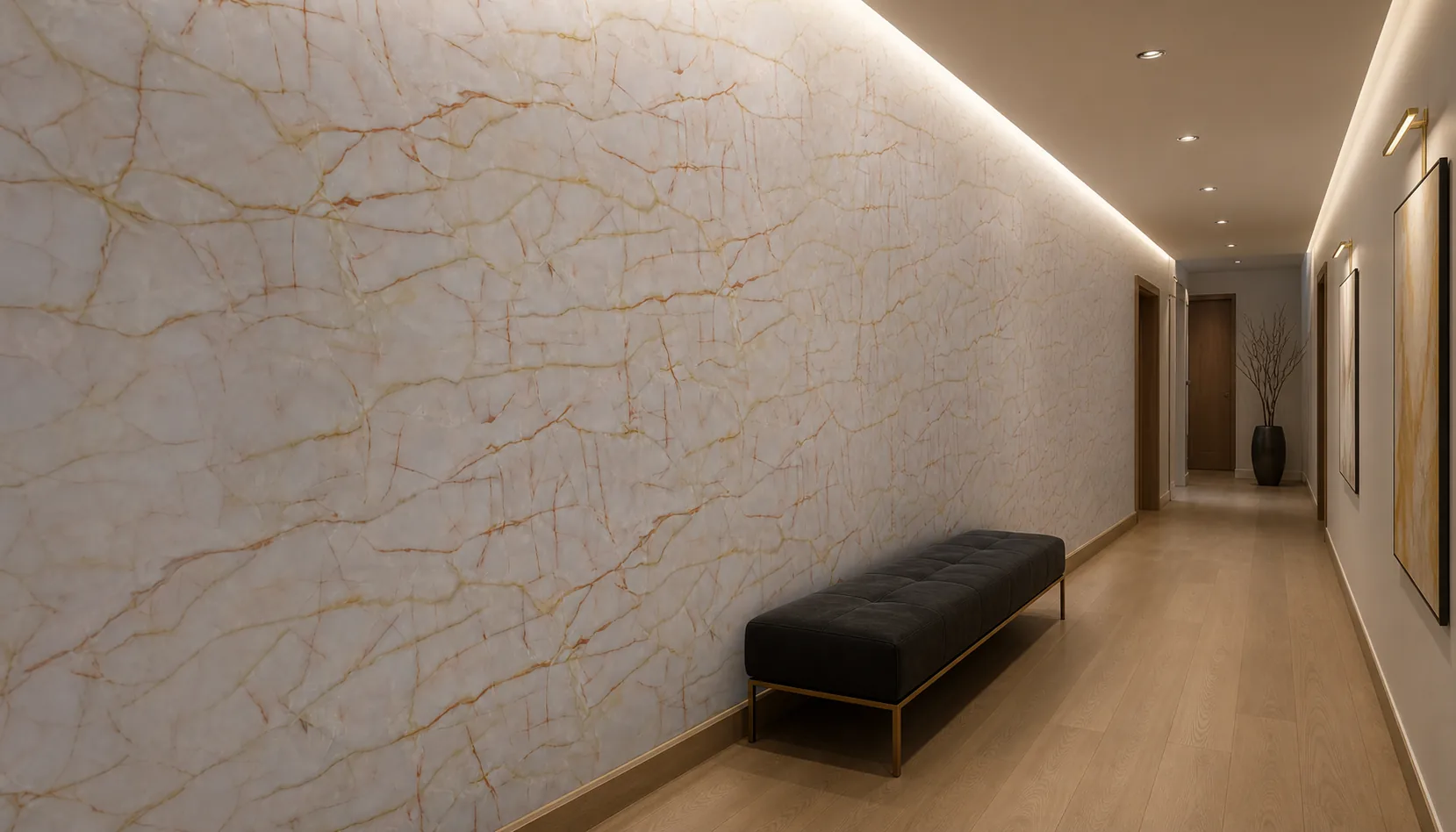 Marbre mural Ivoire Fissuré dans un couloir