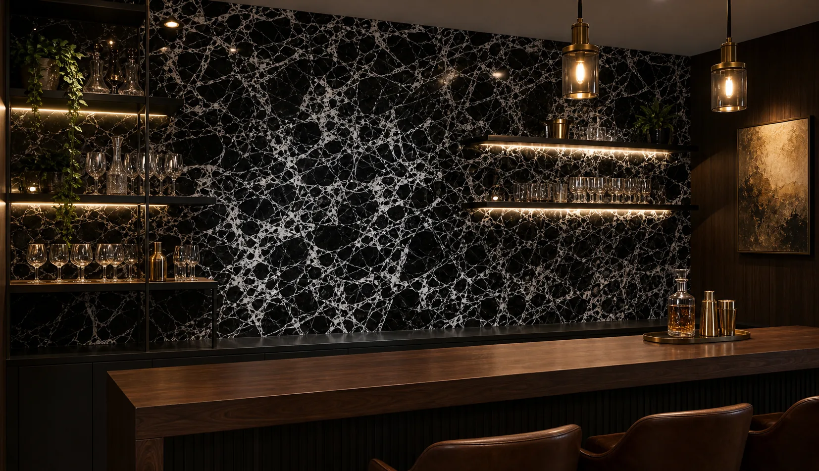 Marbre mural Nuit Blanche dans un bar résidentiel