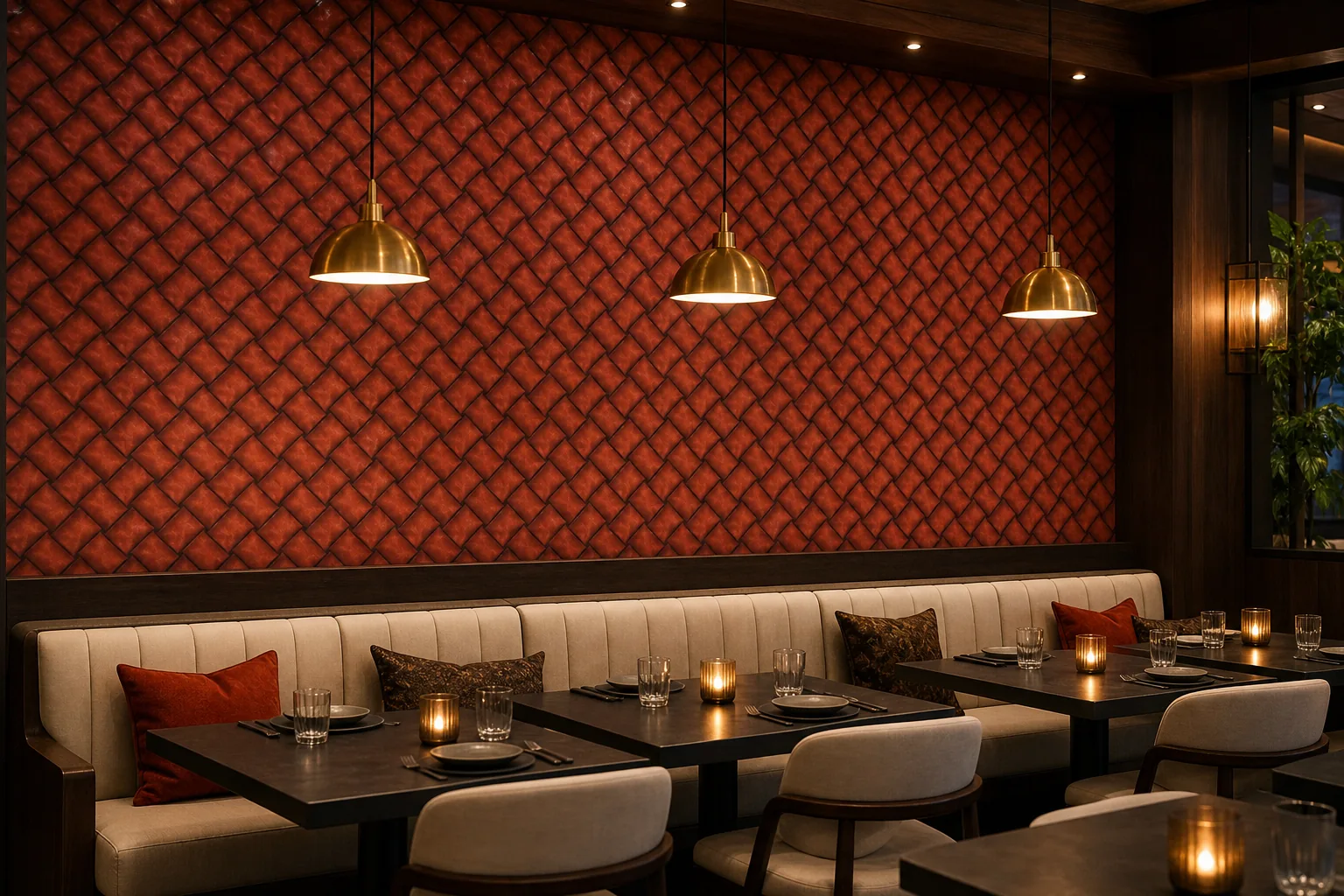 Décor mural Tressage Terracotta dans un restaurant
