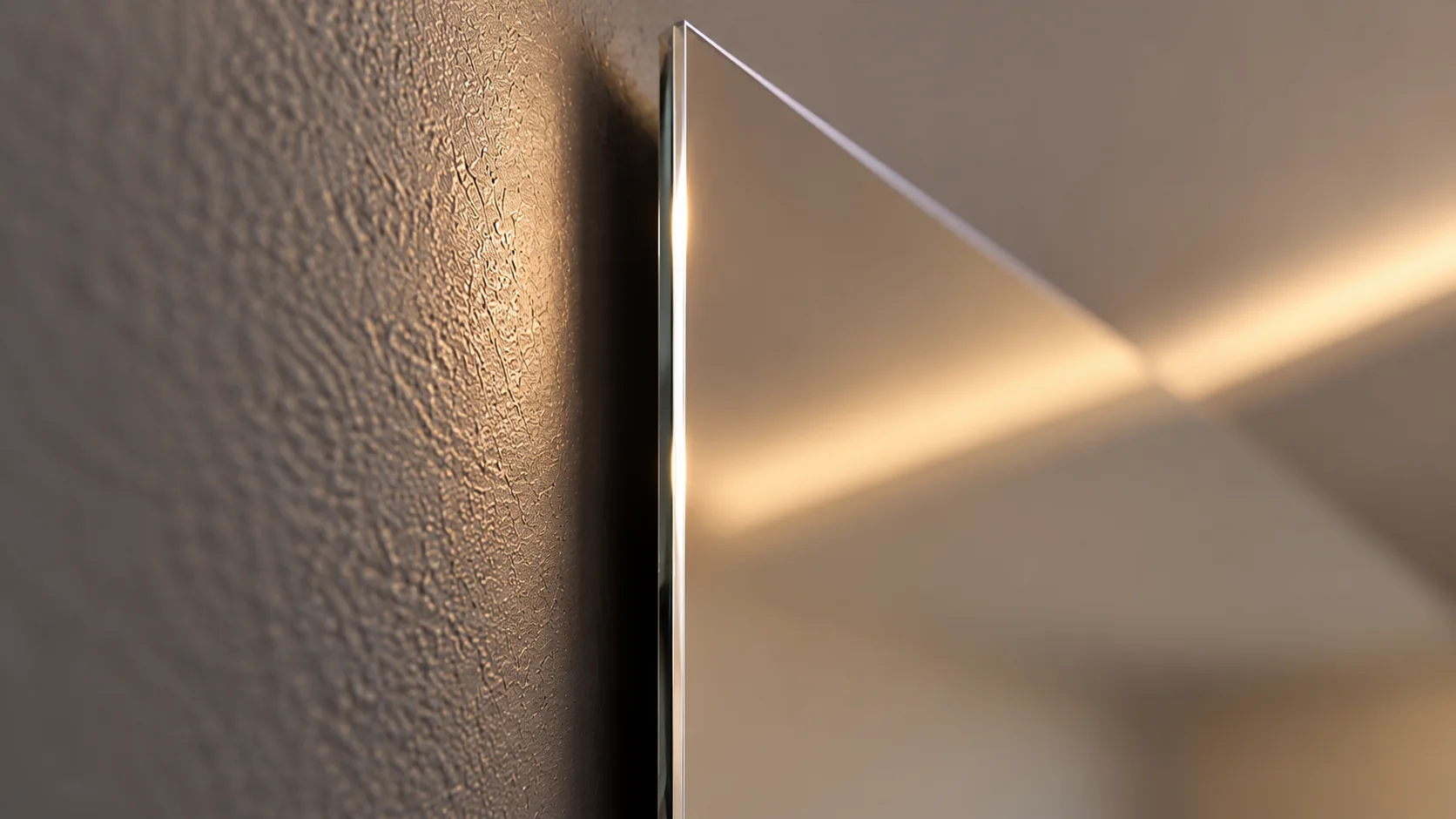 Vue rapprochée du profil fin du miroir résistant